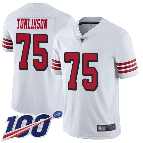 San Francisco 49ers Limited White Men Laken Tomlinson NFL Jersey #75 100th Season Vapor Untouchable Rush->san francisco 49ers->NFL Jersey
